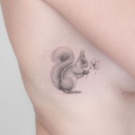 Squirrel Tattoo Simple, Easter Lily Tattoo, Skunk Tattoo, Grandma Tattoo, Robin Tattoo, Squirrel Tattoo, Grandma Tattoos, Sheep Tattoo, Cool Wrist Tattoos