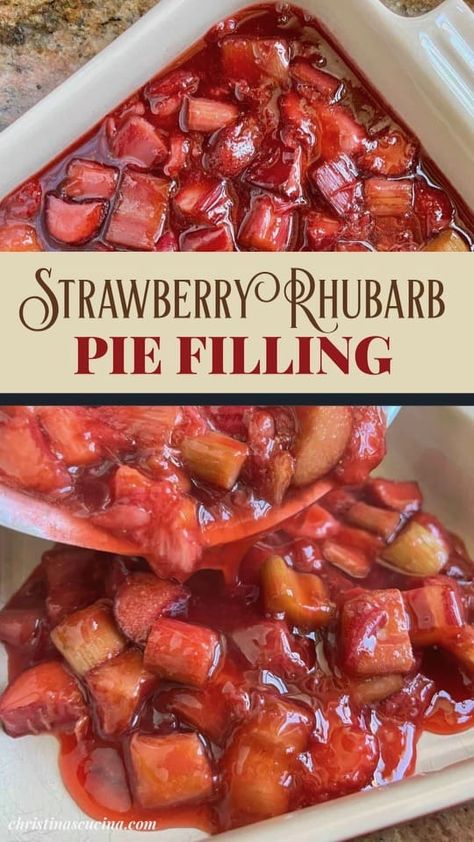 Easy Strawberry Rhubarb Pie, Rhubarb Pie Filling, Strawberry Rhubarb Pie Filling, Easy Rhubarb Recipes, Rhubarb Desserts Recipes, Strawberry Rhubarb Recipes, Best Rhubarb Recipes, Strawberry Rhubarb Pie Recipe, Rhubarb Recipes Pie