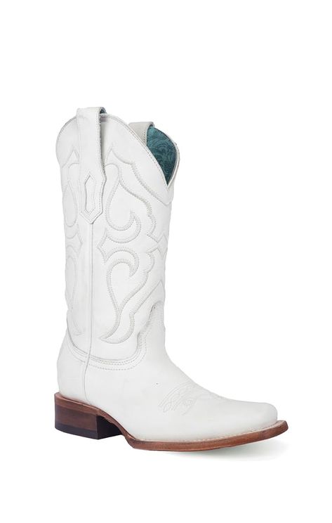 PRICES MAY VARY. SHAFT WIDTH: 13" SHAFT HEIGH: 12" CONSTRUCTION: EMBROIDERY Womens Corral Boots: Ladies Corral Western Cowboy Boots. Howdy, Cowgirl! The women’s 12” pull on leather western boots from Corral have embroidery, square toe, cowboy heel, 1 ½” heel, leather outsole and Goodyear welt. Z5183 White Vaquera Boots, Wedding Cowgirl Boots For Bride, White Boots Cowgirl, Bride Cowboy Boots, Axo Sorority, White Wedding Boots, Vaquera Boots, Cowgirl Fits, Cow Boy Boots