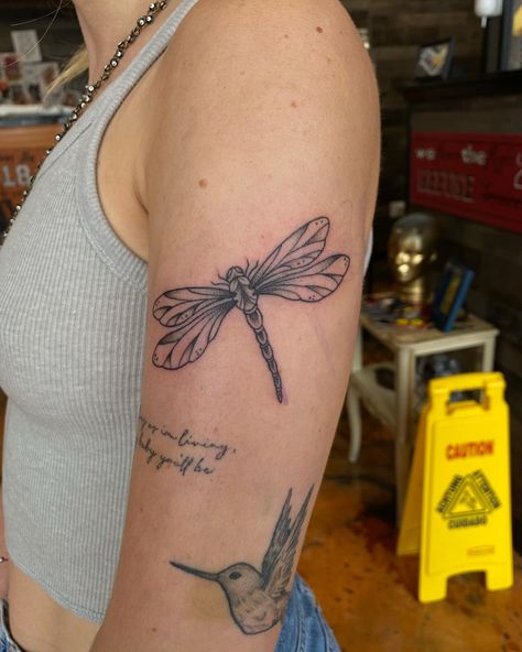 Dragonfly Tattoo Design, Feminine Tattoo Sleeves, Dragonfly Tattoo, Arm Tattoos For Women, Tattoo Sleeve Designs, Little Tattoos, Simplistic Tattoos, Minimal Tattoo, Piercing Tattoo