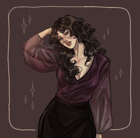 Art by @cutegirlsart Alice Longbottom Fanart, The Black Sisters Fanart, Alice Fortescue Fanarts, Goth Woman Art, Andromeda Black Fanart, Andromeda Black, Bellatrix Black, Marauders Fanart, Marauders Fan Art