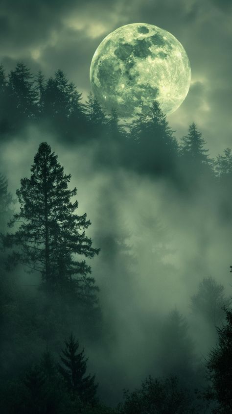 Image Prompt: the fog is moving across the forest and the moon is up high, in the style of dark silver and light emerald, naturalist aesthetic, forestpunk, earthy color palettes, hikecore, naturecore, environmentalism --ar 14:25 --v 6.0 --style raw  Pin Description: Dive into the heart of a magical forest where the elements blend seamlessly with the essence of adventure and environmental consciousness. This pin captures a moment where Enchanted Forest Aesthetic Light, Forest Moon Aesthetic, Forest Book Cover, Naturalist Aesthetic, Moon And Forest, Full Moon Forest, Dark Book, Beautiful Paintings Of Nature, Moonlit Forest