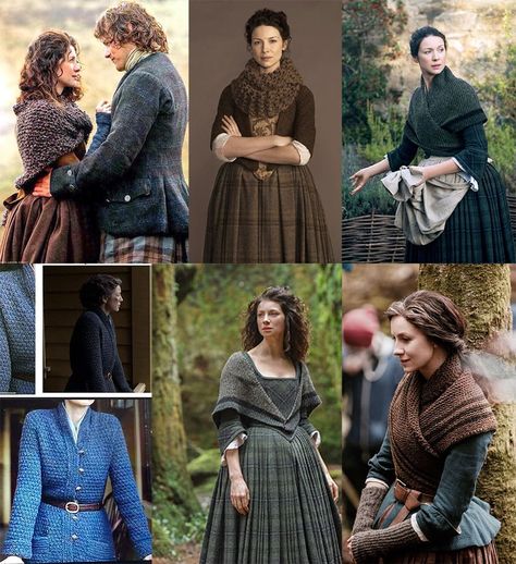 Outlander costumes including knitwear that every Outlander fan loves! Take a look at iconic costumes from the Outlander TV series and the history behind them. #Outlander #outlandercostumes #outlanderfan #outlanderseries #outlanderknits Outlander Claire Costume, Outlander Outfits, Outlander Knitwear, Iconic Costumes, Outlander Patterns, Outlander Knitting Patterns, Grey Beret, Knitted Headband Free Pattern, Outlander Knitting