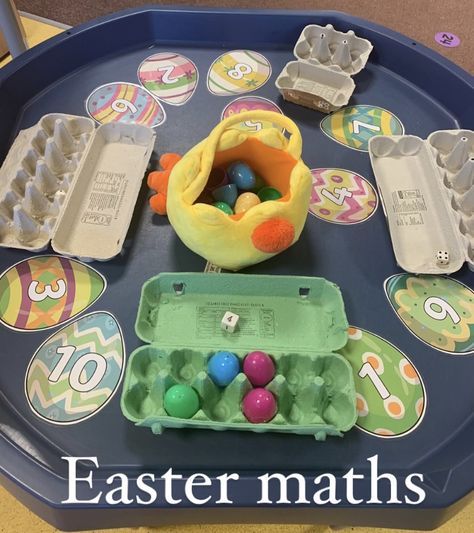 Eyfs Easter Tuff Tray Ideas, Easter Activities For Nursery, Easter Early Years Activities, Easter Reception Ideas, Tuff Tray Easter, Easter Tuff Tray Eyfs, Easter Nursery Activities, Easter Eyfs Activities Ideas, Easter Maths Eyfs