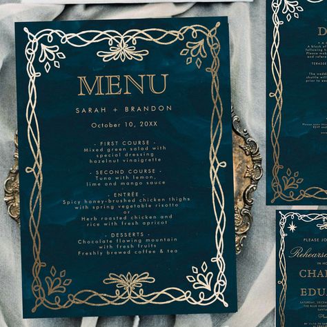 Personalized wedding menu