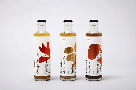 Outsiders Adds A Botanical Twist To Their Non-Alcoholic Beverage — The Dieline | Packaging & Branding Design & Innovation News Journal Branding, Food Graphics, Drinks Brands, Visual Journal, Spring Water, Packaging Design Inspiration, Non Alcoholic Drinks, Visual Communication, Non Alcoholic