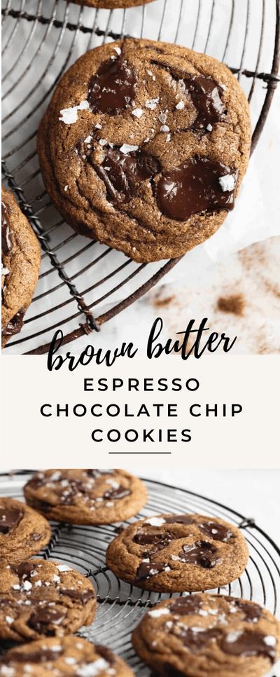 These Espresso Chocolate Chip Cookies take your chocolate chip cookies to the next level! Made with browned butter, espresso and chocolate chunks, these cookies let you have your coffee and eat it too Espresso Chocolate Chip Cookies, Coffee Cookies Recipe, Chocolate Chips Cookies, Broma Bakery, Espresso Cookie, Coffee Cookies, Easy Coffee, Cookies Easy, C Is For Cookie