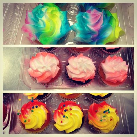 Airbrushed cupcakes. Airbrush Cupcakes, Airbrushed Cupcakes, Airbrush Cake, Novelty Cups, Bakery Ideas, Cup Cakes, Cake Ideas, Cupcake Cakes, Sprinkles