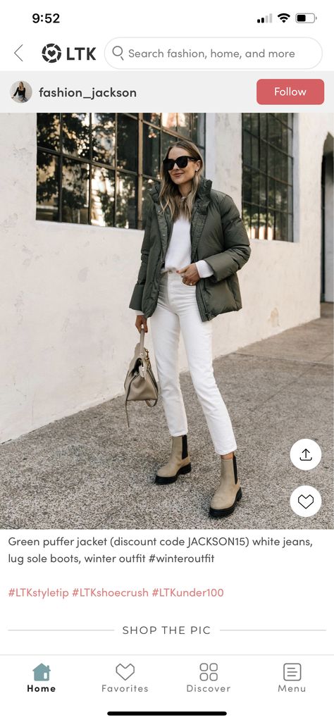 White Lug Sole Boots Outfit, White Lug Boots Outfit, White Lug Sole Boots, Lug Sole Boots Outfit, Lug Boots Outfit, Green Puffer Jacket, Fall Boots Outfit, Lug Boots, Green Puffer