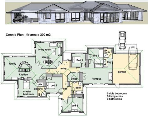 3 Bed House Plans, South Africa House Plans, Africa House, Single Storey House Plans, House Plans South Africa, Modern Contemporary House Plans, 3 Bed House, 5 Bedroom House Plans, House Plans With Photos