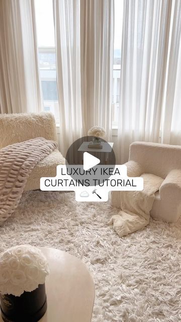 Kai on Instagram: "DIY Tutorial: Luxurious IKEA Pleated Curtains ☁️ I still get asked this all the time! #ikeahack #hometutorial #homeimprovement #interior #design #Home" How To Make Ikea Curtains Look Expensive, Tibast Curtains Ikea, Tibast Ikea Curtains, Ikea Linen Curtains, Ikea Hannalill Curtains Beige, Ikea $15 Luxurious Curtain Hack, Surrey House, Curtain Tutorial, Ikea Curtains