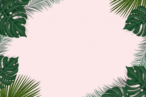 Creative frame layout from tropical back... | Premium Vector #Freepik #vector #background #frame #floral #tree Powerpoint Background Design Nature, Background Powerpoint Aesthetic, Website Background Wallpapers, Chromebook Backgrounds, Palm Leaf Plant, Palm Tree Background, Layout Background, Powerpoint Background Templates, Background Layout