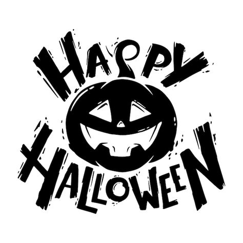 Feliz cara de abóbora de halloween. | Premium Vector #Freepik #vector #mao-desenho #desenho #dia-das-bruxas #caligrafia Happy Halloween Drawings, Halloween Horror Nights Outfit, Happy Halloween Lettering, Halloween Motive, Halloween Imagem, Halloween Lettering, October Month, Happy Halloween Pictures, Halloween Logo