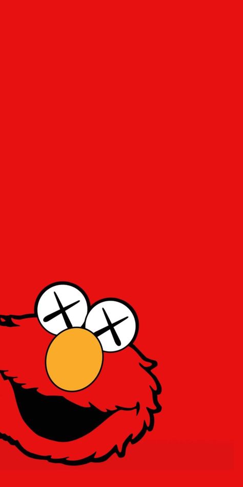 Elmo Black Wallpaper, Elmo With X Eyes Wallpaper, Sesame Street Kaws Iphone Wallpaper, Cool Red Wallpaper Iphone, Elmo Sketch, Wallpaper For Red Iphone, Kaws Red Wallpaper, Red Bape Wallpaper, Sesame Street Wallpaper Iphone