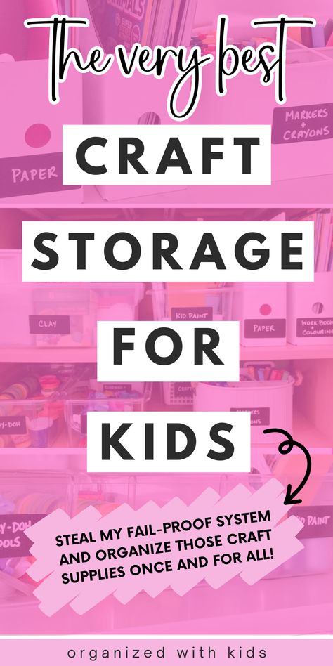 Searching for easy ways to set up your own craft storage for kids? I'm a professional organizer, homeschooling teacher AND mom of two - and here's how I finally got all of our craft supplies UNDER CONTROL! Steal my go-to tips for organizing kids craft supplies - this kids craft organization is super simple and I walk you through step by step exactly how to set up your own kids craft storage system in your own home! Art Supplies Storage Kids, Craft Storage Ideas Kids, Craft Storage For Kids, Arts And Crafts Station For Kids, Art Caddy For Kids, Organizing Coloring Supplies, Kids Craft Storage Organization, Kids Craft Supply Organization, Organize Art Supplies For Kids