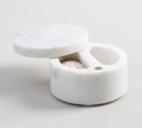 Marble Divided Salt Cellar Wood Salt Cellar, Marble Lazy Susan, Salt And Pepper Cellars, Marble Kitchen, Tiered Stand, Marble Coasters, Salt Cellar, Kitchen Marble, Decoration Inspiration