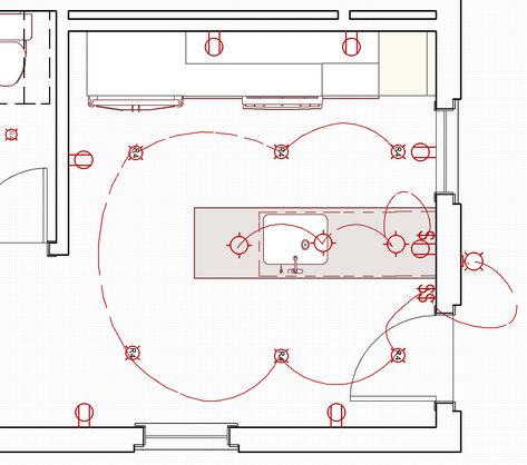 How To Create a Lighting Plan That Will Make Your Kitchen Shine | Beginning in the Middle Kitchen Lighting Layout, Bathroom Recessed Lighting, Basic Electronics, Electric Switch, Cali Vibes, Lighting Layout, Ceiling Plan, Electrical Layout, General Contracting