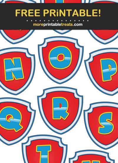 Paw Patrol Theme Badge Letters Part 2 Paw Patrol Birthday Decorations Free Printable, Paw Patrol Letters Printable Free, Paw Patrol Badge Template, Paw Patrol Banner Printable Free, Paw Patrol Birthday Banner Printable, Paw Patrol Banner Happy Birthday, Paw Patrol Printables Free Prints, Paw Patrol Signs For Party, Paw Patrol Free Printables Birthday