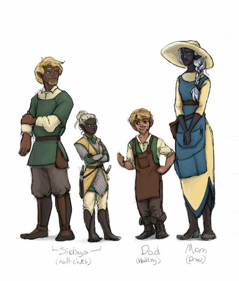 Dnd Family, Dnd Drow, Half Drow, Dnd Art, They Live, Dnd Characters, Otters, In The Woods, The Hobbit