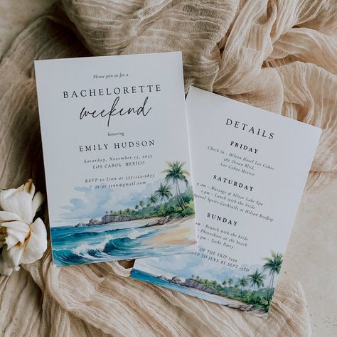 Beach Summer Bachelorette Weekend Itinerary Beach Itinerary, Summer Bachelorette, Itinerary Invitation, Bachelorette Weekend Itinerary, Bachelorette Weekend Invitations, Bachelorette Itinerary, Weekend Itinerary, Beach Bachelorette, Bachelorette Invitations