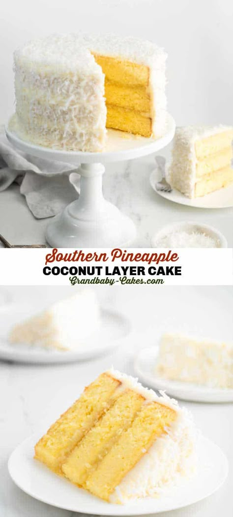 Pineapple Cake With Coconut Frosting, Lemon Pineapple Coconut Cake, Southern Coconut Pineapple Cake Recipe, Pineapple Vanilla Cake, Coconut Cake Filling Ideas, Coconut Pineapple Cake Recipe Easy, Pineapple Coconut Cake Boxes, Coconut Pineapple Dessert Recipes, Gluten Free Pineapple Coconut Cake