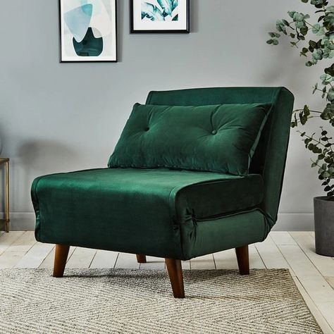 Sofa Bed Green, Single Couch, Sofa Bed Blue, Ruang Tv, Small Sofa Bed, Single Seat Sofa, Laura James, Comfortable Accent Chairs, Living Tv