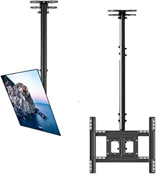 TV Ceiling Mount Adjustable Bracket,TV Wall Mount Bracket Fits 32-70 Inch LCD LED 4K TVs, Flat Screen Display, Adjustable Height Telescoping Tilt and Swivel, up to 150Lbs, VESA 600x400mm, Black Ceiling Tv Mount Ideas, Tv Hanging From Ceiling, Ceiling Mounted Tv, Ceiling Tv Mount, Tv Ceiling Mount, Outdoor Tv Covers, Hanging Tv, Ceiling Tv, Flat Tv