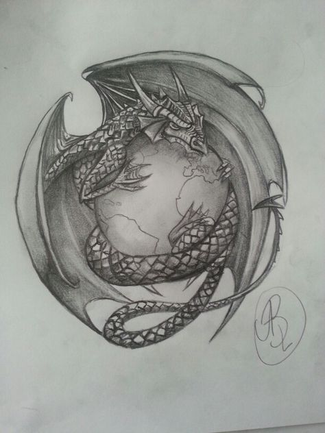 Dragon Holding Orb Drawing, Earth Dragon Drawing, Protective Dragon Tattoo, Dragon Holding Orb Tattoo, Earth Dragon Tattoo, Dragon Holding Orb, Zentangle Dragon, Fae Dragon, Owl Tattoo Chest