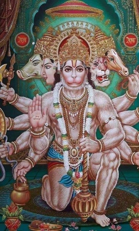 Jai Shri PanchaMukha Hanuman Panchamukha Hanuman, Panchamukhi Hanuman, Hanuman Images Hd, साईं बाबा, Hanuman Ji Wallpapers, Hanuman Hd Wallpaper, Lion Artwork, Shri Yantra, Ganesh Chaturthi Images