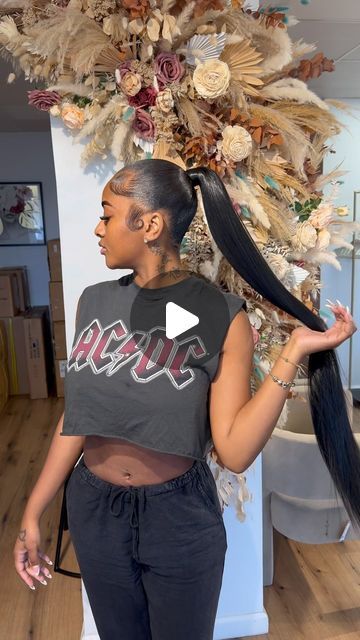 MIYA WIYA on Instagram: "Mid high pony 🥰

•
•
•
•
•
follow @thesleekcreation for more !! 🎀 

#ponytail #sleekponytails #htxhairstylist #houstontx #atlhair #ponystyles #content #viral" Mid High Ponytail, 30 Inch Ponytail, Pony Tailed Hairstyle Black Women, Back Ponytail, High Ponytail Hairstyles, High Pony, Sleek Ponytail Hairstyles, Sleek Ponytail, High Ponytails