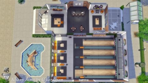 Khany Sims: Shootem all bowling Sims 4 Bowling Alley Build, Sims 4 Bowling Cc, Sims 4 Bowling Alley, Sims 4 Challenge, Sims 4 Rooms, San Myshuno, Sims 4 Build Ideas, Chain Skirt, Sims 4 Content