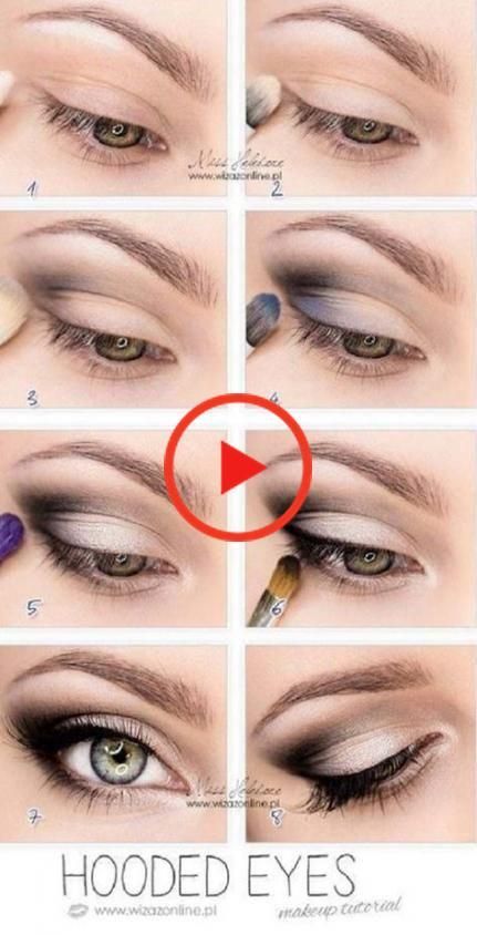 Hooded Eye Makeup Tutorial, Hooded Eyelids, Membentuk Alis, Alat Makeup, Trendy Eyeshadow, Eyeliner For Beginners, Make Up Tutorials, Easy Makeup Tutorial, Smink Inspiration