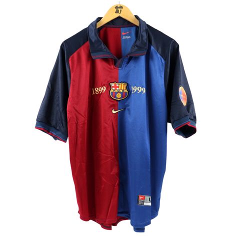 1999-00 Barcelona Centenary Shirt Nike L - Brand New Jersey Bola, Barcelona Jerseys, Spanish Club, Shirt Nike, Funny Images, Barcelona, Brand New, Nike, Collage