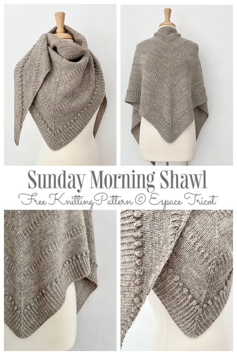 Sunday Morning Wrap Shawl Free Knitting Patterns - Knitting Pattern Dk Weight Shawl Knitting Patterns, Shawl Knit Patterns, Knit Wrap Shawl, Knit Prayer Shawl Pattern Free, Poncho Patterns Knitted, Worsted Weight Shawl Patterns, Knitting Wrap Patterns Free, Easy Knit Wrap Pattern Free, Outlander Shawl Knitting Pattern