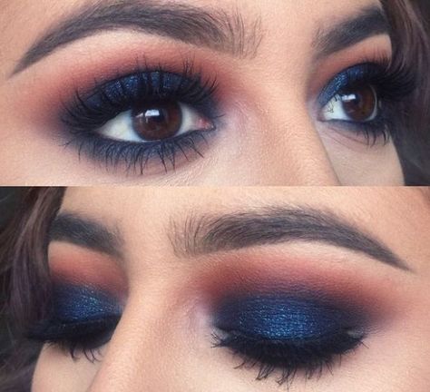 Eye Shadow Colors for Indian Skin blue Blue Eyeshadow Makeup, Wedding Makeup Blue, Maquillage Yeux Cut Crease, Make Up Designs, Blue Smokey Eye, Best Wedding Makeup, Kylie Jenner Makeup, Best Makeup Tips, Smink Inspiration