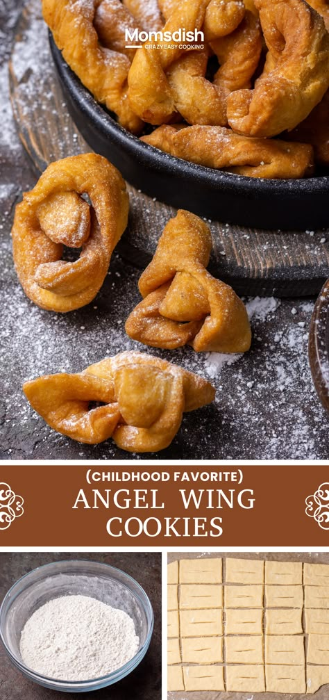 Angel wing cookies, aka chrusciki or kruschiki, are popular Polish cookies typically served around Christmas time or before the start of Lent. In English, chrusciki translates into “crunchies” – a perfect description for these sweet, deep-fried morsels! Angel Wings Cookies Polish, Polish Angel Wings-chrusciki, Chrusciki Recipe, Angel Wing Cookies, Start Of Lent, European Cakes, Polish Cookies, Russian Cakes, Polish Recipes