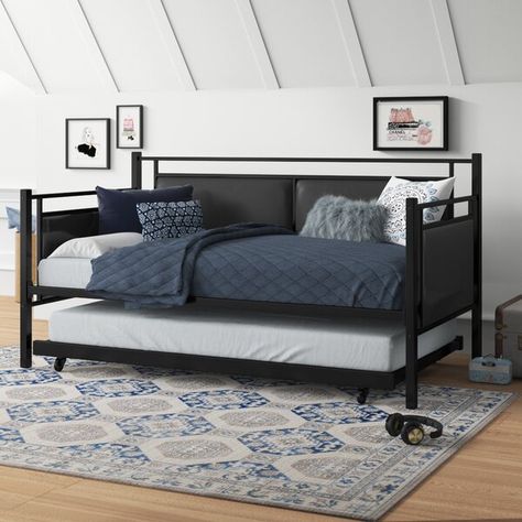 Black Daybed, Metal Daybed With Trundle, Office And Guest Room, Pop Up Trundle, Daybed Room, Trundle Mattress, Metal Daybed, Wood Daybed, Upholstered Daybed