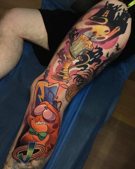 LEHEL on Instagram: “Added this “Pound” monster from Space Jam yesterday, partly cover up. The upper part is healed from 2016. Still in progress..👻🕯…” Space Jam Tattoo, Space Monkey Tattoo, Space Jam Art, Monstars Space Jam Tattoo, Looney Tunes Sleeve Tattoo, Looney Tunes Space Jam, Monster Tattoo, Leg Sleeve Tattoo, Space Jam