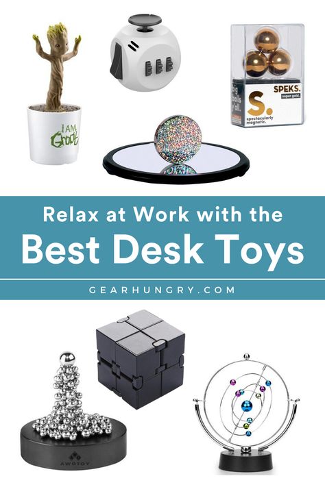 Reduce stress, relax and recharge your creativity at work with our reviews on some of the best desk toys around. These also make excellent give ideas for coworkers! Read more here. Decorate Cubicle, Best Gadgets For Men, Best Gifts For Guys, Decorate Cubicle At Work, Office Technology, Desk Gadgets, Desk Organization Ideas, Tech Magazines, Office Toys