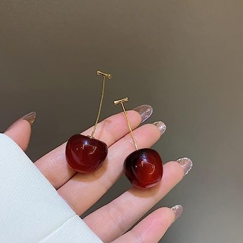 Cherry Drop Earrings, Cherry Earrings, Cute Fruit, Earings Piercings, Girlfriend Gifts, Cherry, Ideal Gift, Women's Earrings, Dangle Earrings