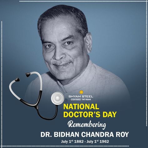 Dr. Bidhan Chandra Roy shall always be remembered as an eminent physician, brave freedom fighter and a great architect of Bengal as he found the cities of Bidhannagar, Ashokenagar, Kalyani to name a few. He was the 2nd Chief Minister of the state and was also awarded the Bharat Ratna in 1961. He is fondly remembered on his memorial day through the celebration of the National Doctor’s Day on July 1st every year.  #ShyamSteel #flexiSTRONG #TMTBar #BidhanChandraRoy Dental Website, National Doctors Day, Telugu Inspirational Quotes, Powerful Inspirational Quotes, Doctors Day, General Knowledge Facts, Photoshop Backgrounds, Carl Jung, Video Conferencing