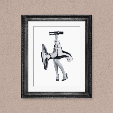 Vintage Faucet with Legs Poster Quirky Retro Funny Bathroom Decor Guest Room Art for Airbnb VRBO  Hotel Black and White JPG Sign Decor Art by madirolf on Etsy Bathroom Decor Guest, Guest Room Art, Vintage Faucet, Etsy Decor, Funny Bathroom Decor, Retro Funny, Funny Bathroom, Sign Decor, Retro Humor