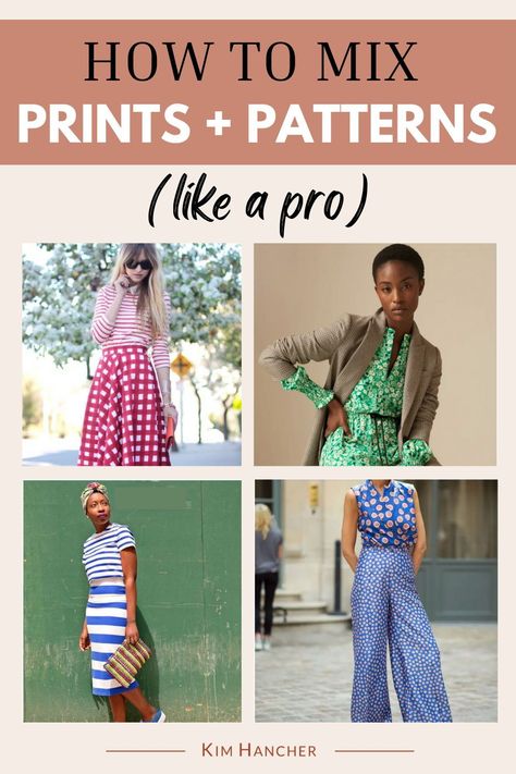 Pairing different prints and patterns can be intimidating. Here are 6 must-read tips to help you get started. Learn how to wear different prints and patterns, the importance of scaling in prints, color, materials matter when pattern mixing, balance pattern placement within an outfit, and how to introduce solids when mixing prints. This post has all that you need to start stepping out of the comfort zone and try mixing prints to create more stylish casual outfits for women over 50! How To Mix Prints Outfits, How To Mix Patterns, Mix Patterns Outfit, Mixing Patterns Outfit, Mixing Prints Outfit, Prints And Patterns Fashion, Trendy Cargo Pants Outfit, Mixing Patterns Fashion, Cargo Pants Outfit Ideas