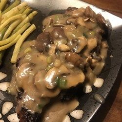 Easiest Mushroom Sauce - Allrecipes.com Mushroom Sauce Without Cream, Vegetarian Mushroom Gravy, Chanterelle Mushroom Recipes, Mushroom Sauce For Chicken, Vegan Mushroom Gravy, Mushroom Sauce Recipe, Cream Gravy, Canned Mushrooms, Grilled Pork Chops