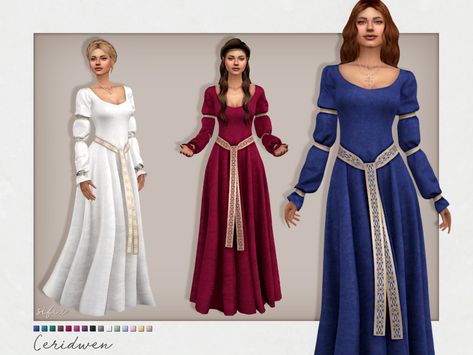 Sims Medieval, Athena Dresses, Bianca Dress, Sims Packs, Kate Dress, Sims 4 Dresses, Sims 4 Downloads, Sims4 Clothes, Venus Dresses