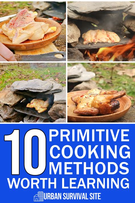 When modern conveniences fail, knowing how to cook with primitive methods becomes one of the most important survival skills to know. Believe it or not, the earth provides the necessities for almost any time of cooking, with a little bit of elbow grease, of course. Whether you're an outdoor enthusiast exploring new terrains or a survivalist preparing for a SHTF scenario, this guide will walk you through 10 primitive cooking methods. Primitive Cooking, 1000 Lifehacks, Emergency Preparation, Survival Life Hacks, Survival Techniques, Prepper Survival, Homestead Survival, Open Fire, Survival Life