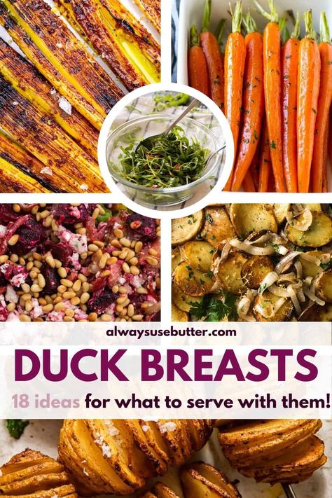 Sides With Duck, Duck Dinner Recipes, Sides For Duck Dinner, Duck Side Dishes, Side Dishes For Duck Dinner, Sides For Duck, Duck And Risotto, Dinner Party Sides, Side Dishes For Duck