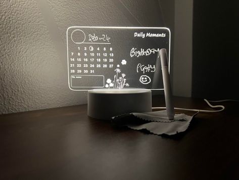 3D Acrylic Writing Board with Pen & Light, LED Message Board, Rewritable Acrylic Message Board with Stand Acrylic Message Board, Writing Board, Writing Boards, Dry Erase Board, Message Board, Light Led, Dry Erase, Pen, Writing