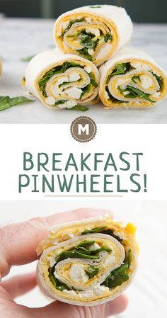 Breakfast Pinwheels:     Breakfast Pinwheels: Have you ever noticed that a skillet and a tortilla are the same size? Makes these egg and cheese breakfast pinwheels really easy to make! Check out the post for my sizing tricks! Breakfast Pinwheels, Spinach Pinwheels, Tortilla Pinwheels, Cheese Breakfast, Raw Spinach, Egg Cheese, Egg And Cheese, Scrambled Egg, Chopped Spinach