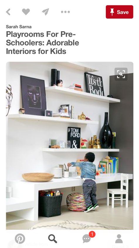 Float Shelf, Kids Play Table, Toy Rooms, Kids Interior, Kids Corner, Kids Playroom, Kid Spaces, Kids Bedroom, Room Inspiration